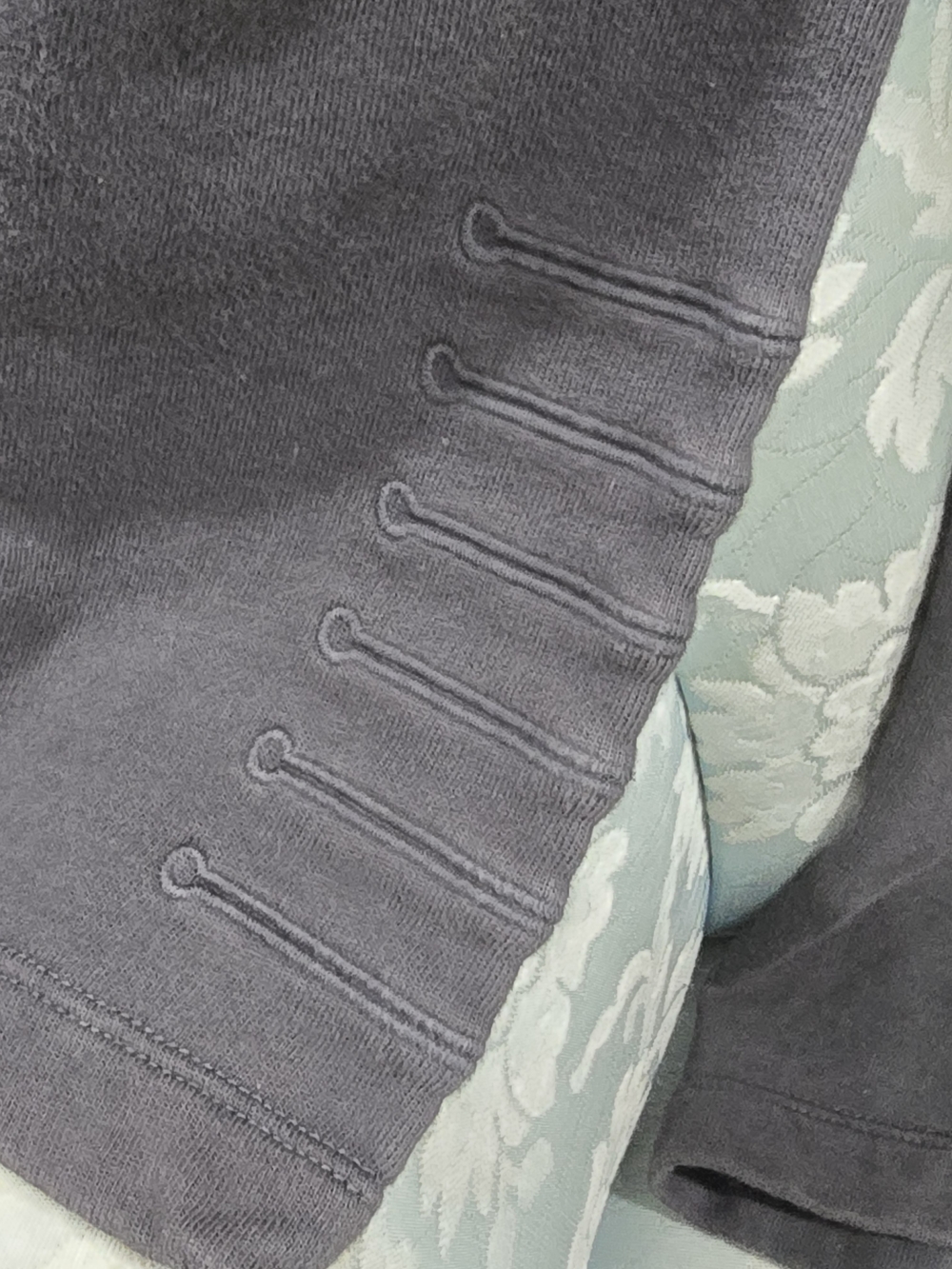 Soft Surroundings Gray Button-Front Distressed Military Jacket Sz M 100% Cotton - Picture 3 of 6